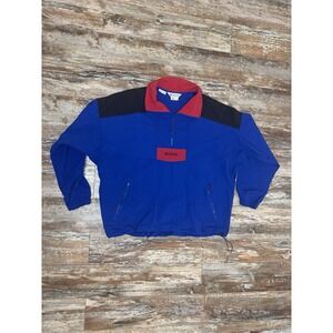 Mens Columbia 1/2 Zip Windbreaker Vintage 90's Size XL Red Blue Black Jacket